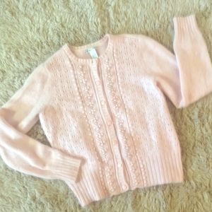 Julian Jones Pink Cardigan Sweater Sz L